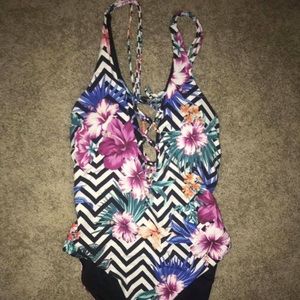 High Waist floral one piece